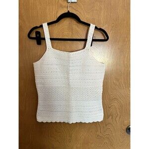 Ralph Lauren (Shelter Island) White Hand-Knit Halter Camisole Sweater Size M